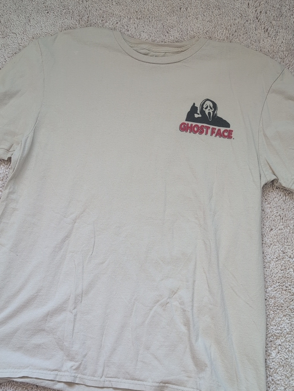 Ghost Face Logo Short-Sleeve T-Shirt - Light Beige